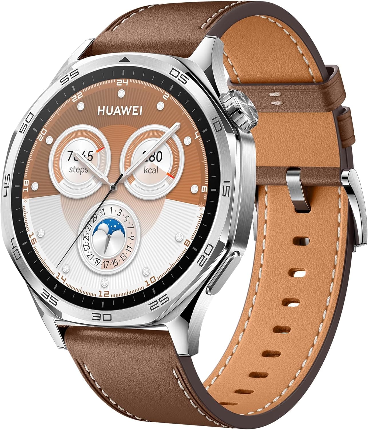 HUAWEI Watch GT Smartwatch GT 5 46 mm, silhueta com design sofisticado, nova experiência de corrida e ciclismo, acompanhamento de saúde, 14 dias de duração da bateria, iOS e Android, castanho