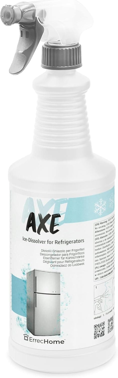 ErrecHome Axe Limpador e Descongelador Rápido para Freezer, frigoríficos e congeladores, garrafa de 1 L