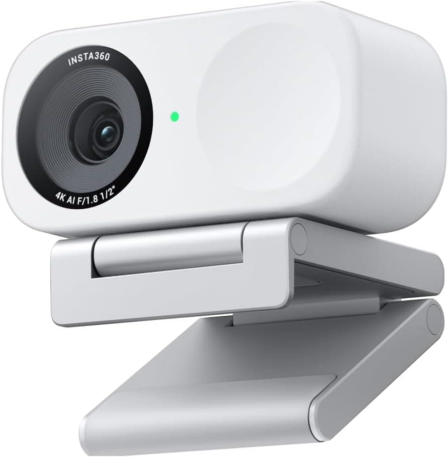 Insta360 Link 2C Pacote padrão branco ártico - Webcam 4K PC/Mac, sensor de 1/2", quadro automático, HDR, cancelamento de ruído por IA, controlo por gestos para streaming, videochamadas, jogos