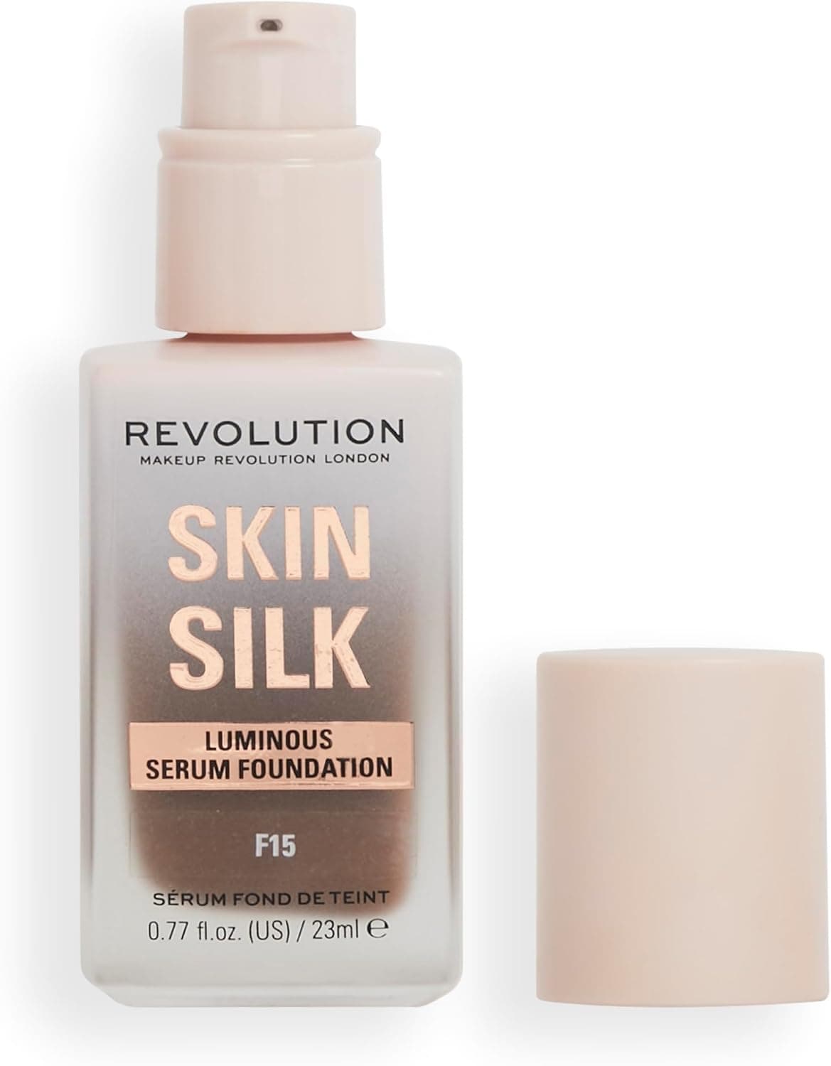 Makeup Revolution, Skin Silk Serum Foundation, Light to Medium Coverage, Contains Hyaluronic Acid, F15, 23 ml
