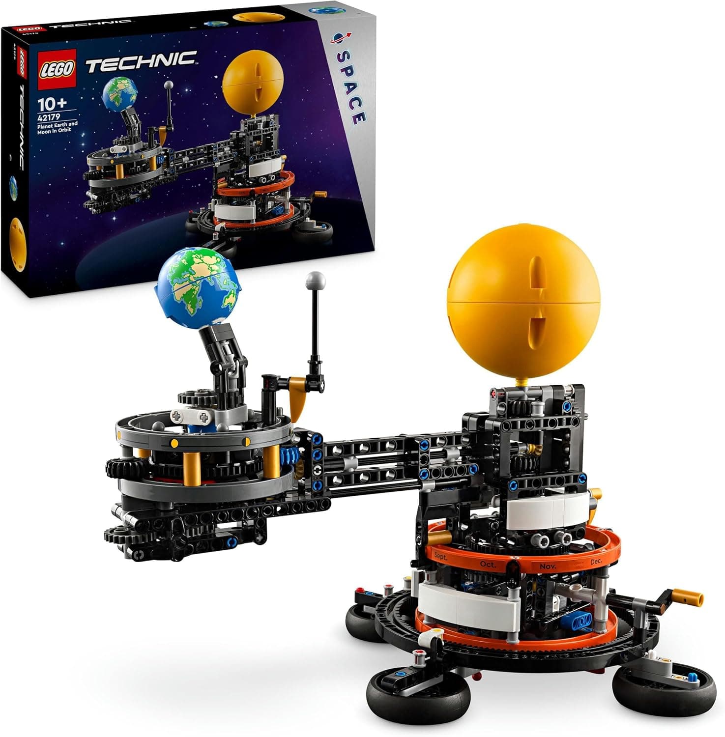 LEGO Technic Planeta Terra e Lua em Órbita brinquedo de astronomia e sistema solar, presente do espaço para meninos e meninas de 10 anos ou mais, jogo educativo de planetas 42179