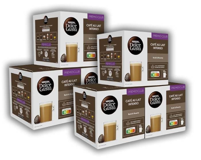 NESCAFÉ Dolce Gusto Café com leite intenso, 48 cápsulas, intensidade 9 (3 embalagens x 16)