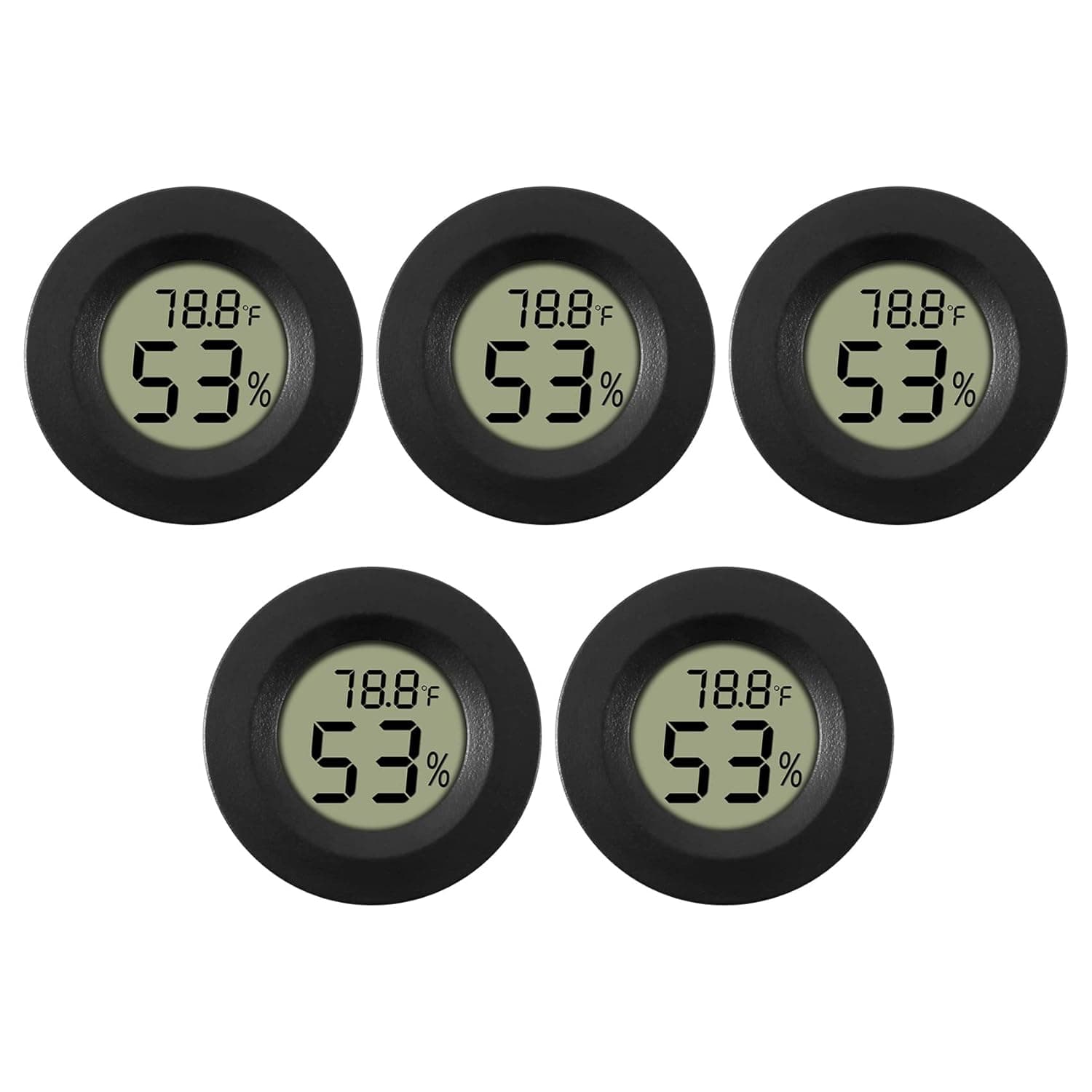 IMCCZONY Pack de 5 Higrómetros Termómetro Digital Monitor LCD Medidor de Humidade para Humidificadores Desumidificadores