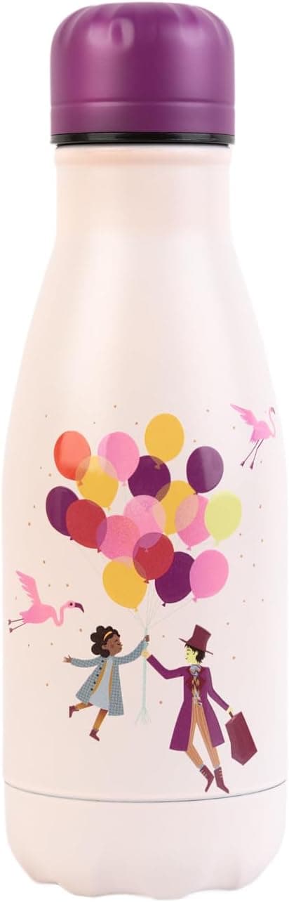 Grupo Erik Garrafa de água aço inoxidável Wonka Garrafa de água para crianças, escola, garrafa térmica frio/calor, garrafa de água de aço inoxidável, garrafa de água pequena de 260 ml