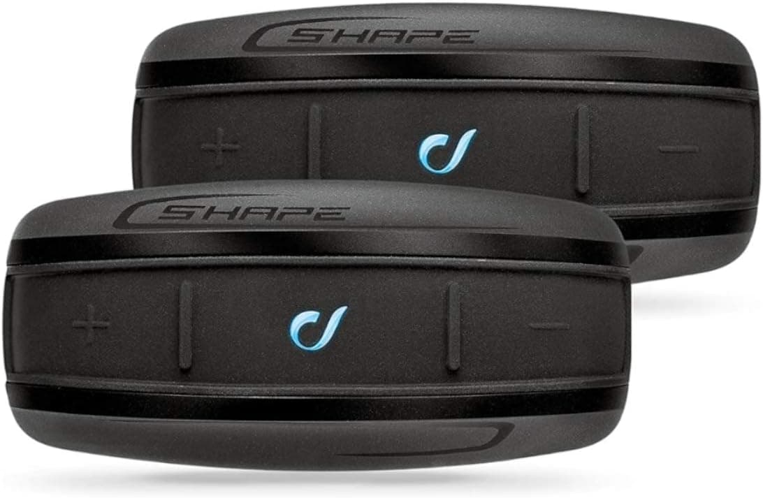 Interphone Shape - Duplo - auriculares Bluetooth Intercom para motocicletas, uso do piloto: Passageiro, autonomia de até 12 horas, MP3, GPS, impermeável, IP67 universal.
