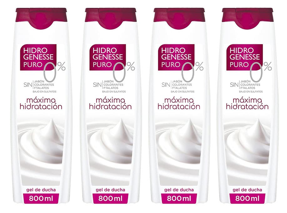 Hidrogenesse - Gel casa de banho - hidratação máxima - 800 ml x 4