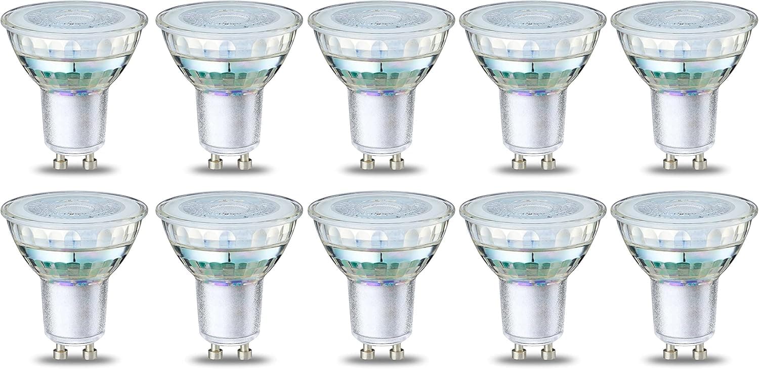 Amazon Basics GU10 | Lâmpadas LED de filamento não reguláveis, luz quente, 4 W equivalente a 50 W, pack de 10
