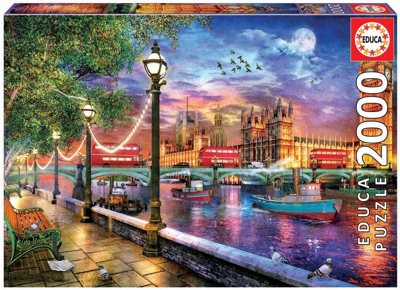 Educa London at Sunset | Puzzle de 2000 peças para adultos com cola incluída