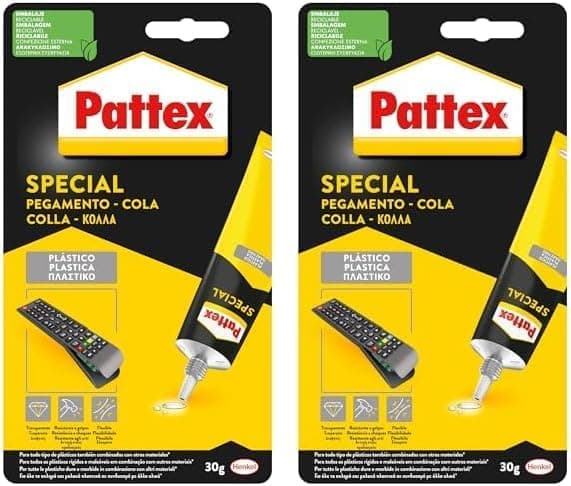 Pattex 1479384 Cola para plástico transparente, impermeável, 1 x 30 g (embalagem de 2)