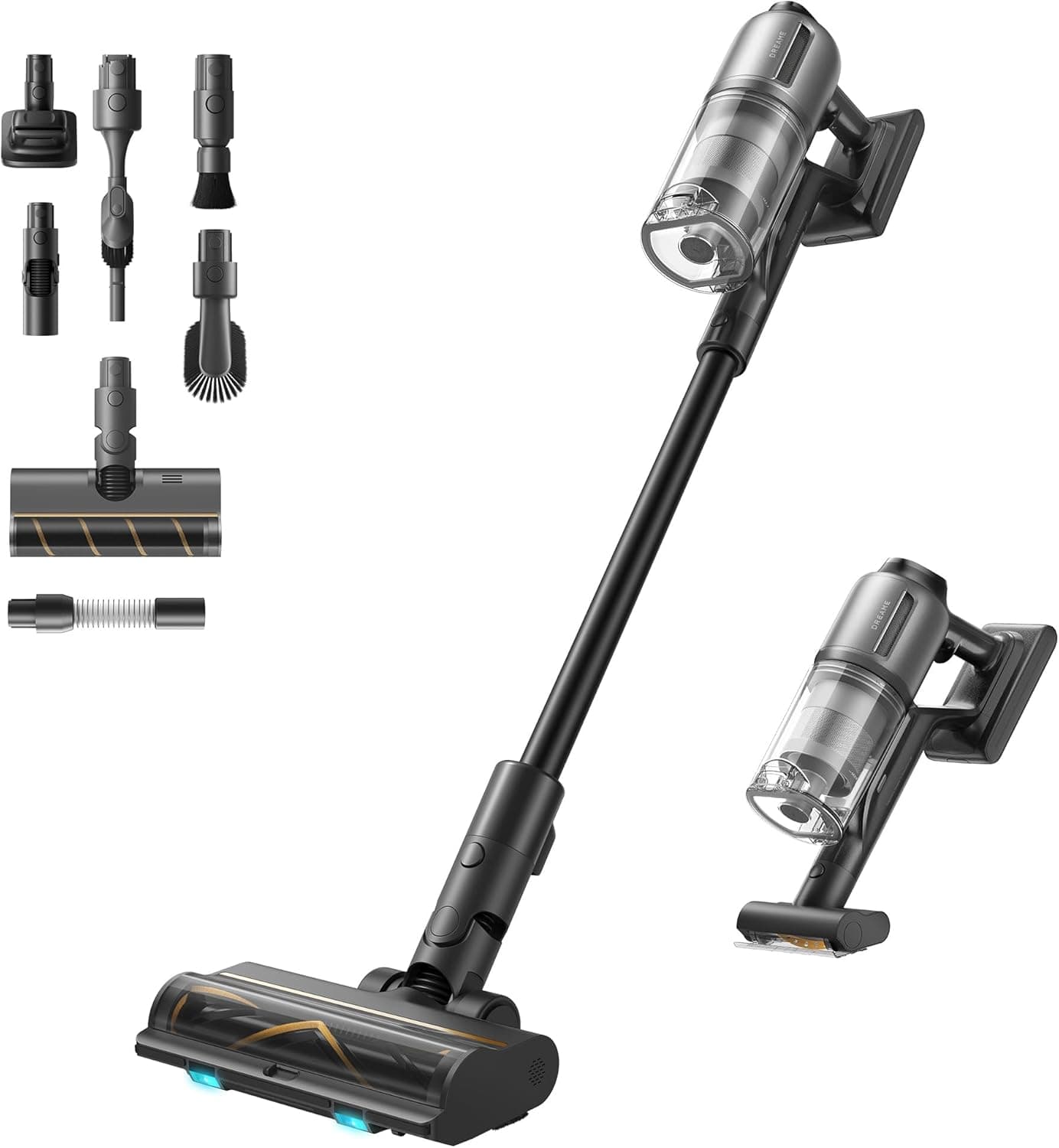 dreame Z30 Aspirador sem cabos, aspirador de 310 AW com motor de alta velocidade, filtro Hepa H14, tecnologia de revelação de pó, deteção de sujidade, ajuste automático de sucção, máximo 90 m