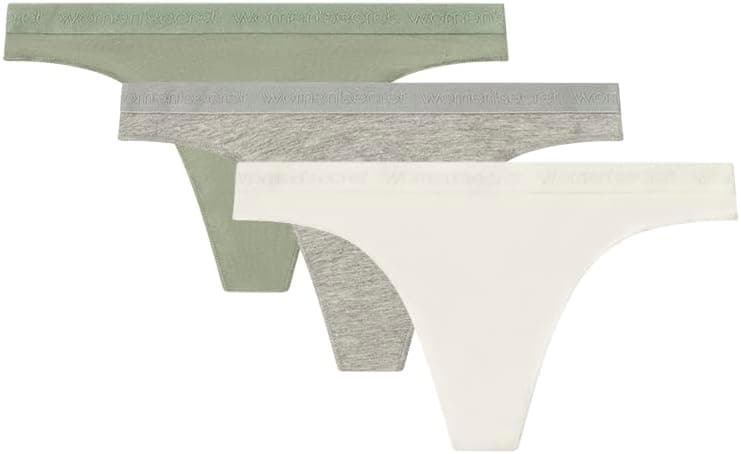 Women'secret Lovely Cotton | Pack de tangas femininas em algodão, pack de 3