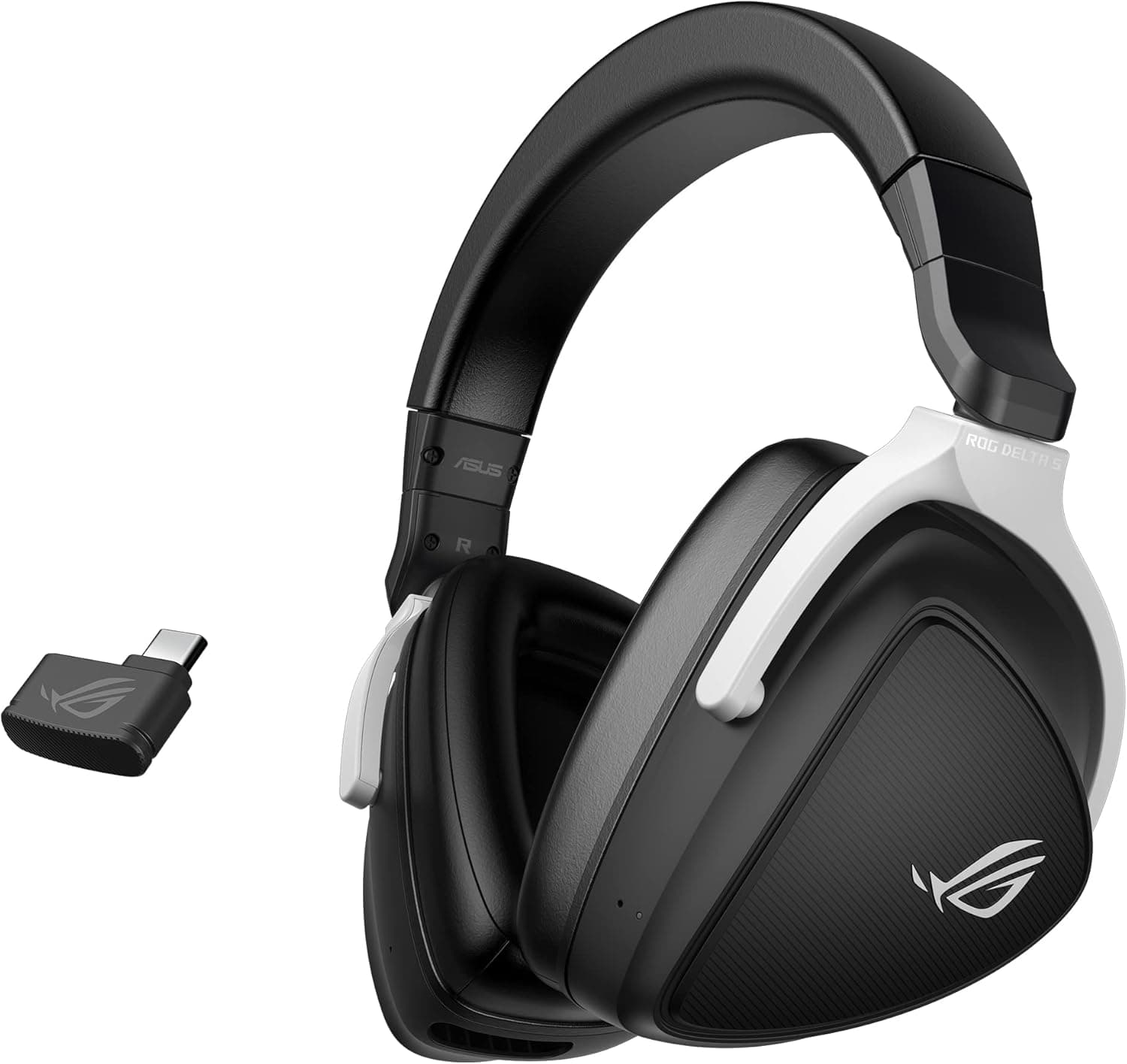 ASUS Rog Delta S Wireless Auriculares Gaming leves (conectividade 2,4 GHz e Bluetooth, transdutores ASUS Essence de 50 mm, cancelamento de ruído e IA, compatíveis com PC, Mac, Ps5 e Switch), preto