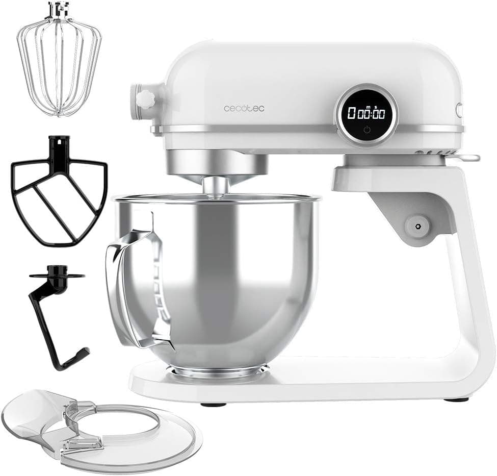 Cecotec Liquidificadora Twist&Fusion 4500 Luxury White. 800 W, corpo de alumínio fundido, motor DC, 8 velocidades, luz LED, bola de aço inoxidável de 5,2 L