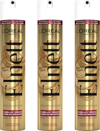 L'Oréal Paris Elnett | Laca para cabelo pintado proteção extra, 400 ml x 3