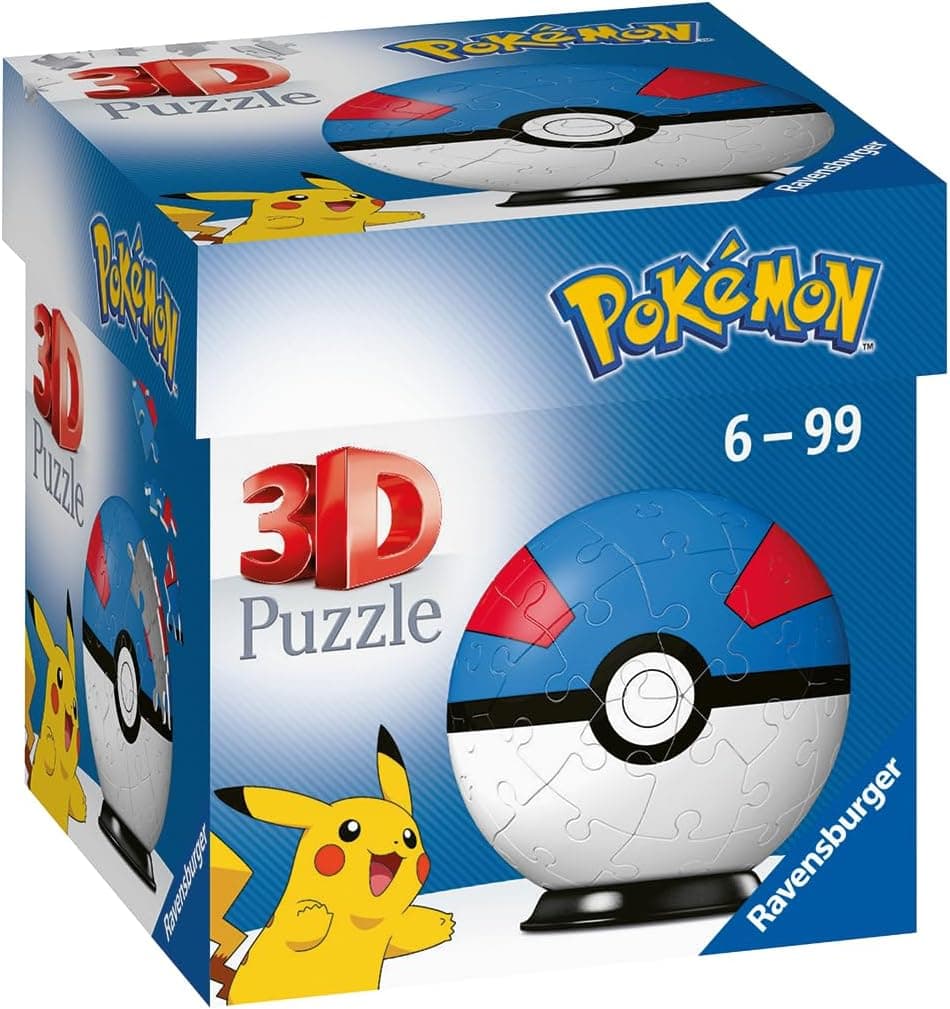 Ravensburger - Puzzle 3D, Pokémon Super Ball, Maquete para adultos e crianças de 6 anos, quebra-cabeças de 55 peças