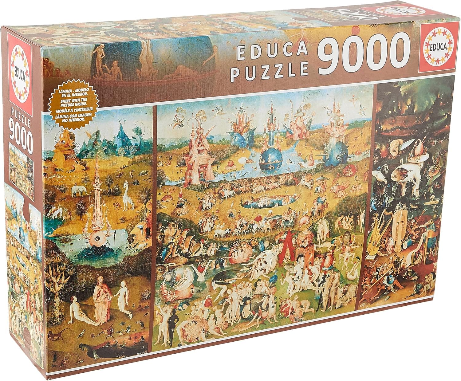 Educa - Puzzle de 9000 peças para adultos | jardim das delícias. Inclui serviço de peça perdida. Medidas montadas: 214 x 118,5 cm. 14 Anos (14831)