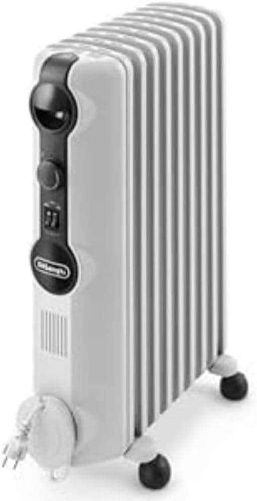 De'Longhi TRRS 0920 Aquecedor, radiador, interior, giratório, configurações de termostato, 9 elementos, 2000 W, 900 W, cinzento