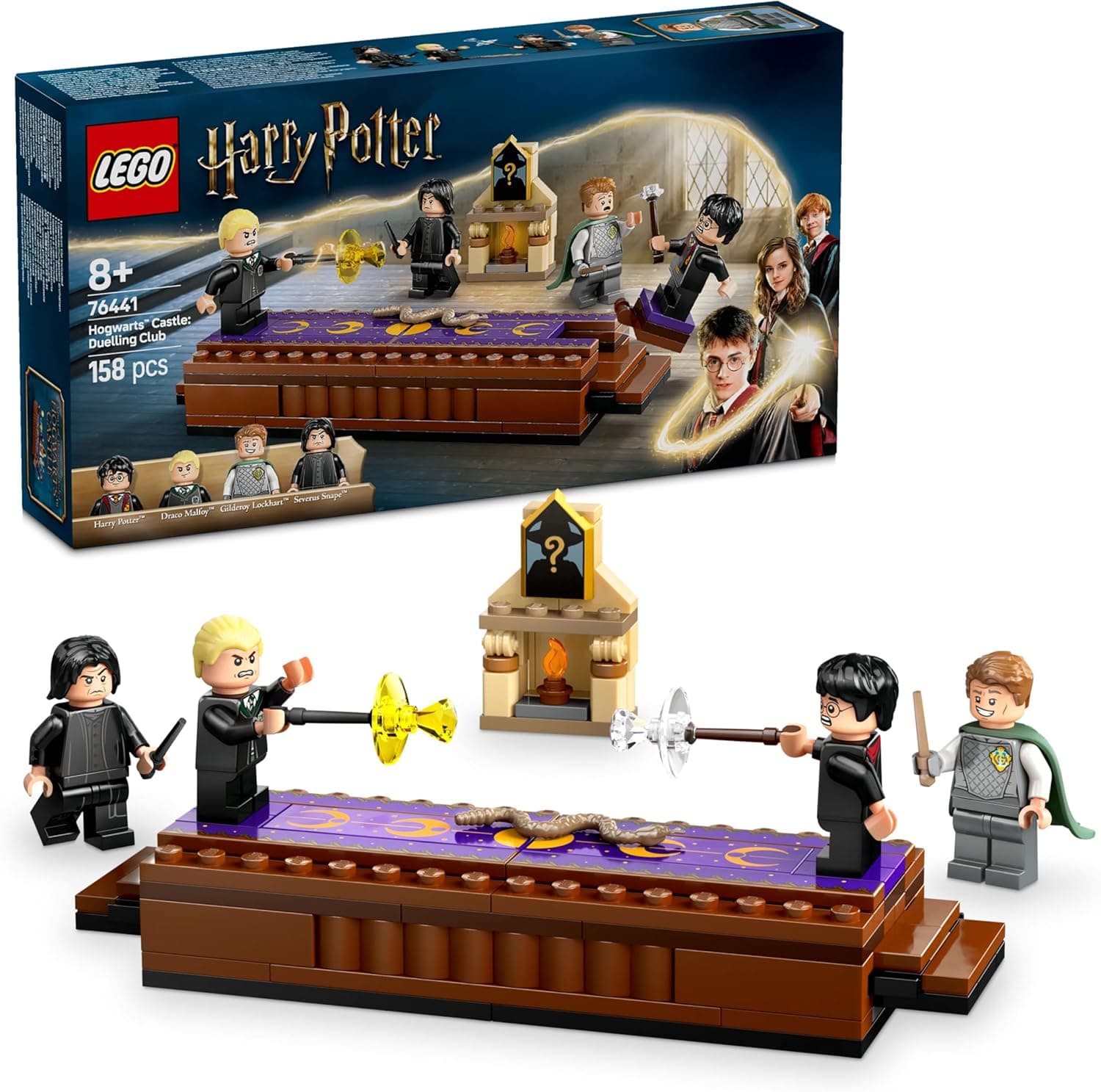 LEGO Harry Potter Castelo de Hogwarts: Clube de luto brinquedo com 4 minifiguras (Draco Malfoy, Gilderoy Lockhart e Severus Snape) para o dramatização, presente para meninas e meninos de 8 anos ou