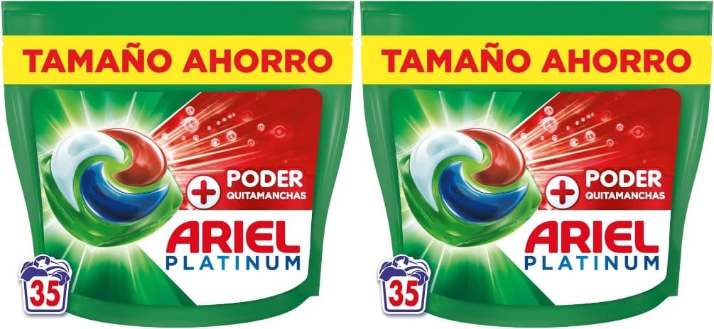 Ariel PODs Platinum, detergente líquido em cápsulas poder removedor de manchas cápsulas, 35 lavagens