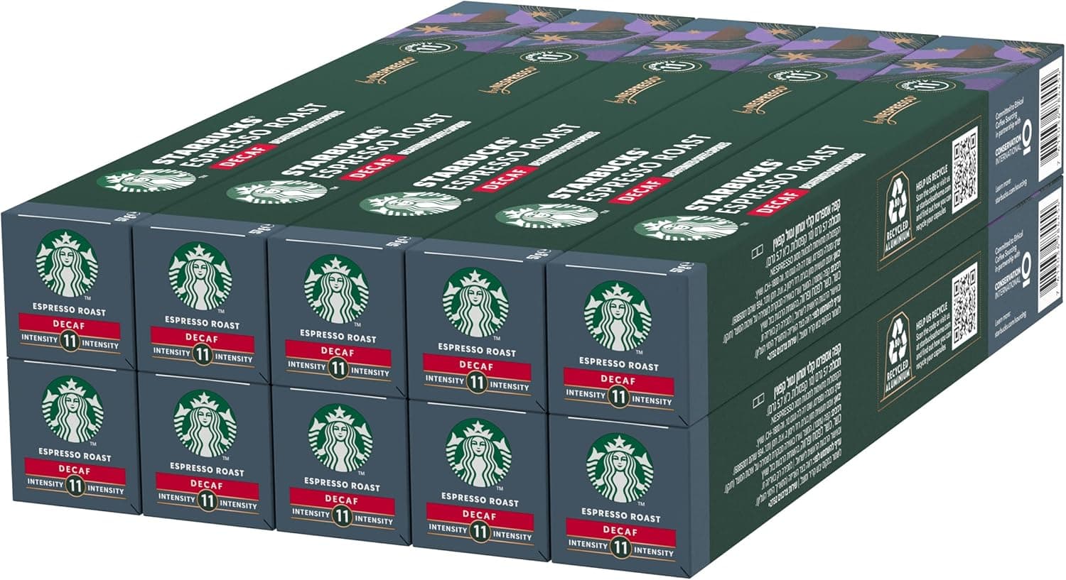 STARBUCKS Espresso Roast Descafeinado de Nespresso, cápsulas de café de torção intensa 10 x 10 (100 cápsulas)