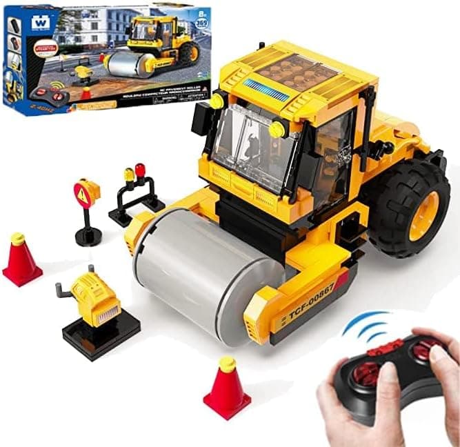 W WISE BLOCK Jogo de construção de carros com controlo remoto Wise Block, brinquedo para meninos 8 9 10 11 12 anos menino menina, nível avançado - Pavement Rescue