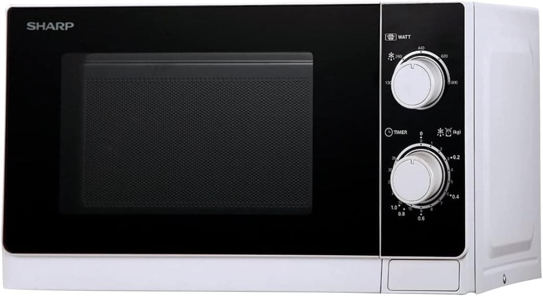 Sharp R200WW Micro-ondas 20L, controlo mecânico, 800W, branco