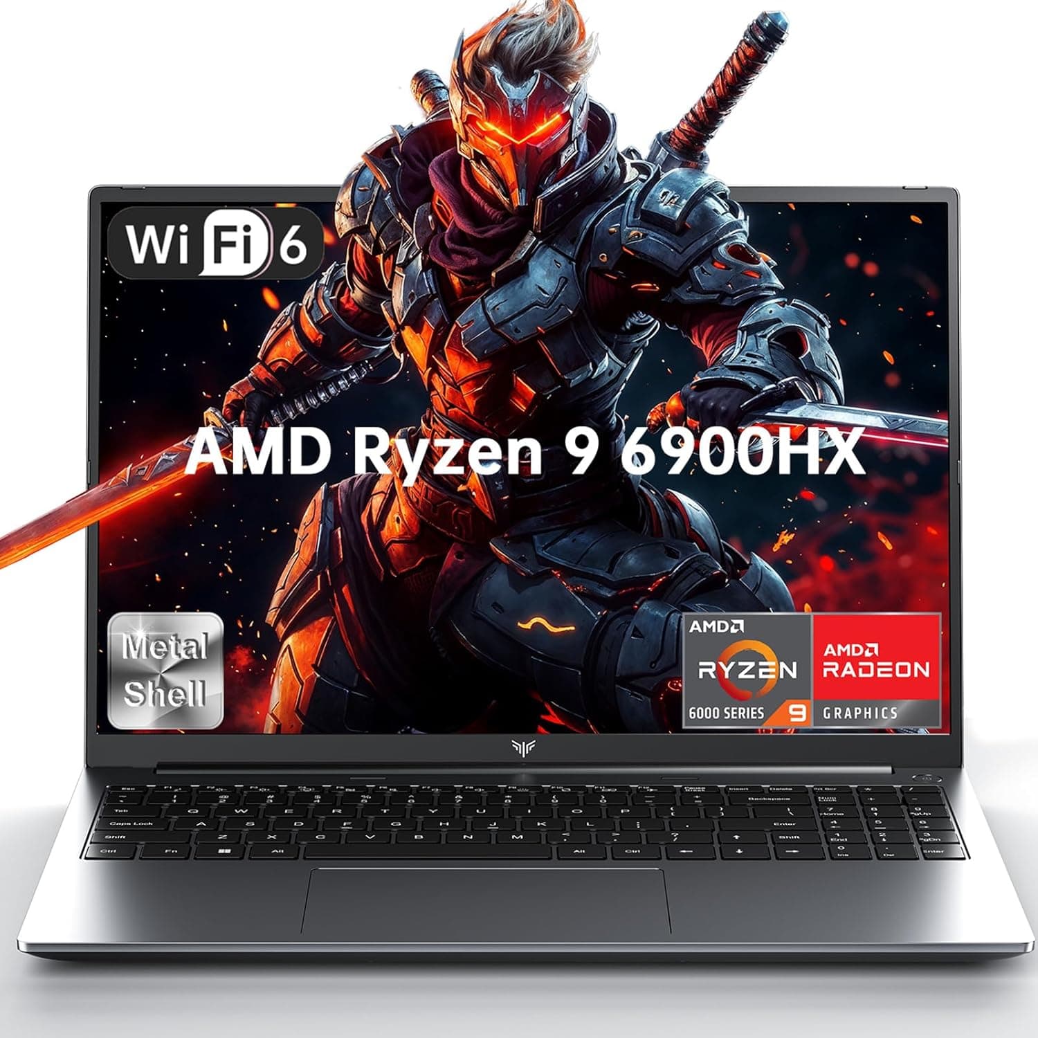 ACEMAGIC Ordenador Portatil Gaming, AMD Ryzen 9 6900HX(hasta 4,9Ghz),16GB y 2DDR5 SO-DIMM, 512GB SSD M,2 NVMe, AMD Radeon 680M, Tastiera Retroilluminata, 16'' Laptop Portátil BT5,2&WiFi-6 Batería i7 16,0 Pulgadas AMD Ryzen 9 6900HX-Gris