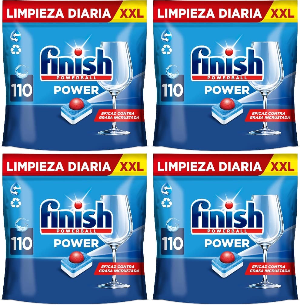 Finish Pastilhas para máquina de lavar loiça, 110 pastilhas x 4