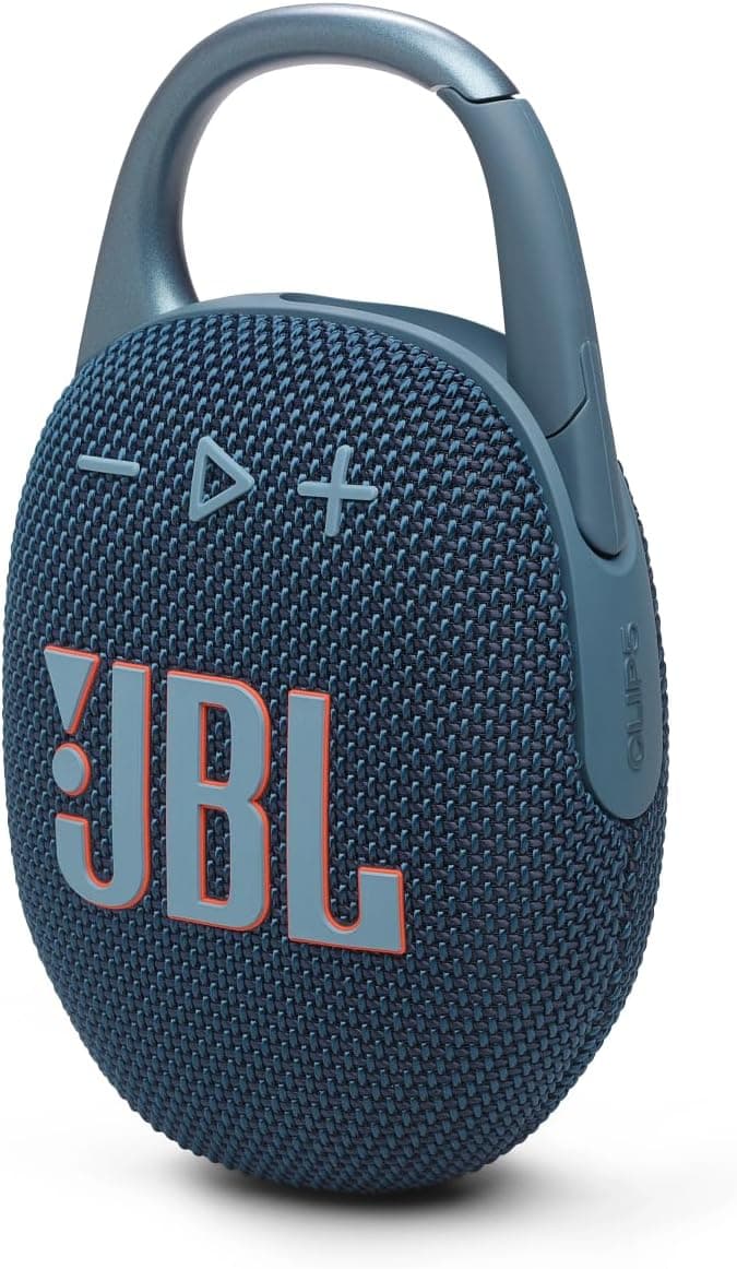 JBL Clip 5, altifalante sem fios portátil com Bluetooth, resistente à água e ao pó IP67, até 12 h de reprodução e muito mais com Playtime Boost ativado, azul