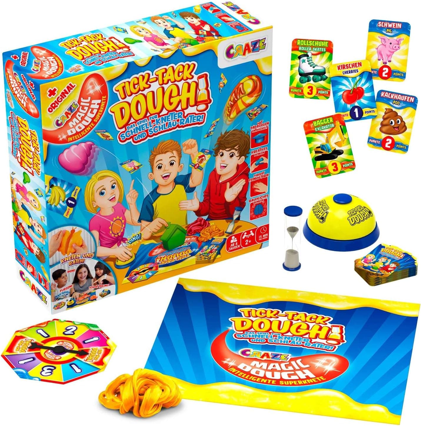 CRAZE Tick Tack Dough | Plasticina de modelar multicolor para crianças