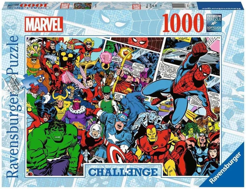 Ravensburger - Puzzle: Marvel Challenge, 1000 peças, puzzle para adultos, quebra-cabeças para adultos, presentes a partir de 14 anos, 70 x 50 cm