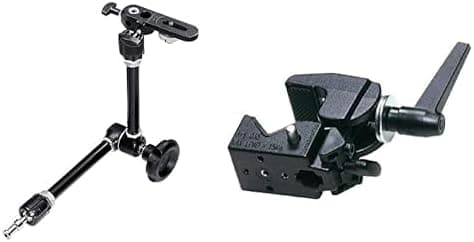Manfrotto 244 - Braço de fricção variável com pinça, com suporte 035Ftc - braçadeiras (5,500 cm, preto, 1 peça)