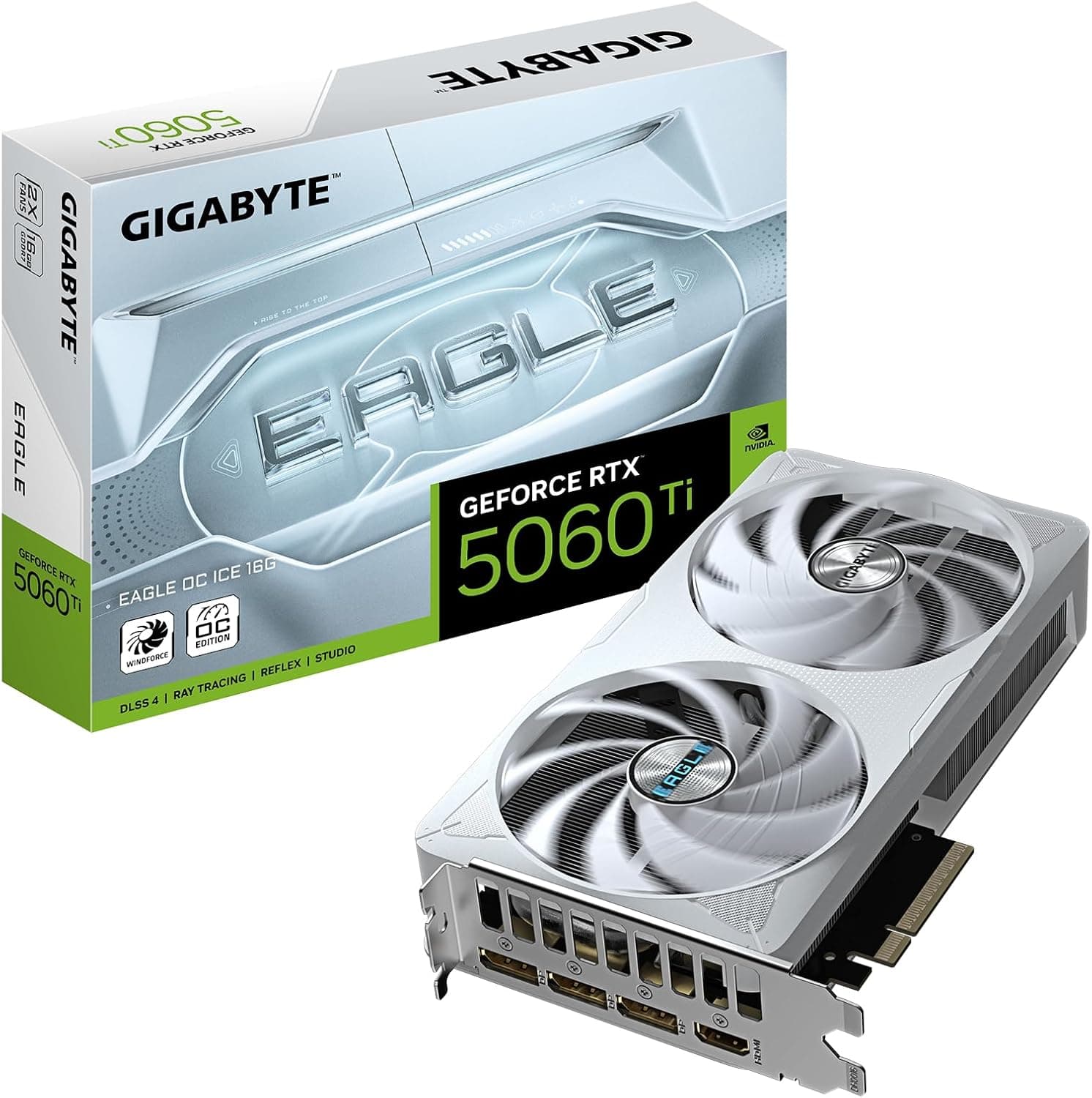 Gigabyte GeForce RTX 5060 Ti Eagle OC Ice 16G | Placa gráfica 16GB GDDR7 PCI-E 5.0 com 3 DisplayPort e HDMI