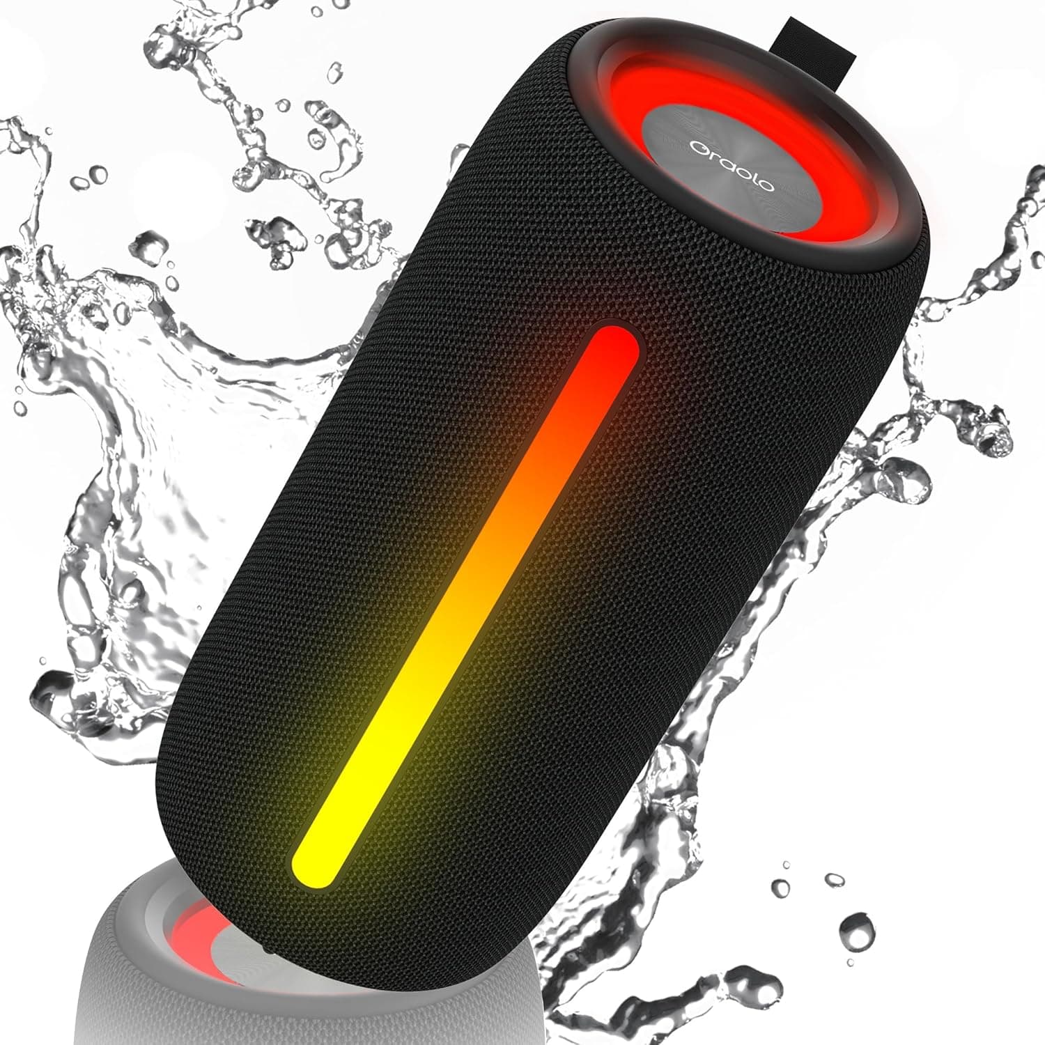 oraolo Altifalante Bluetooth potente, altifalante portátil sem fios com som estéreo potente de 24 W, luzes RGB, Bluetooth 5.4, suporte AUX/TF Card, impermeável IPX6 para exteriores