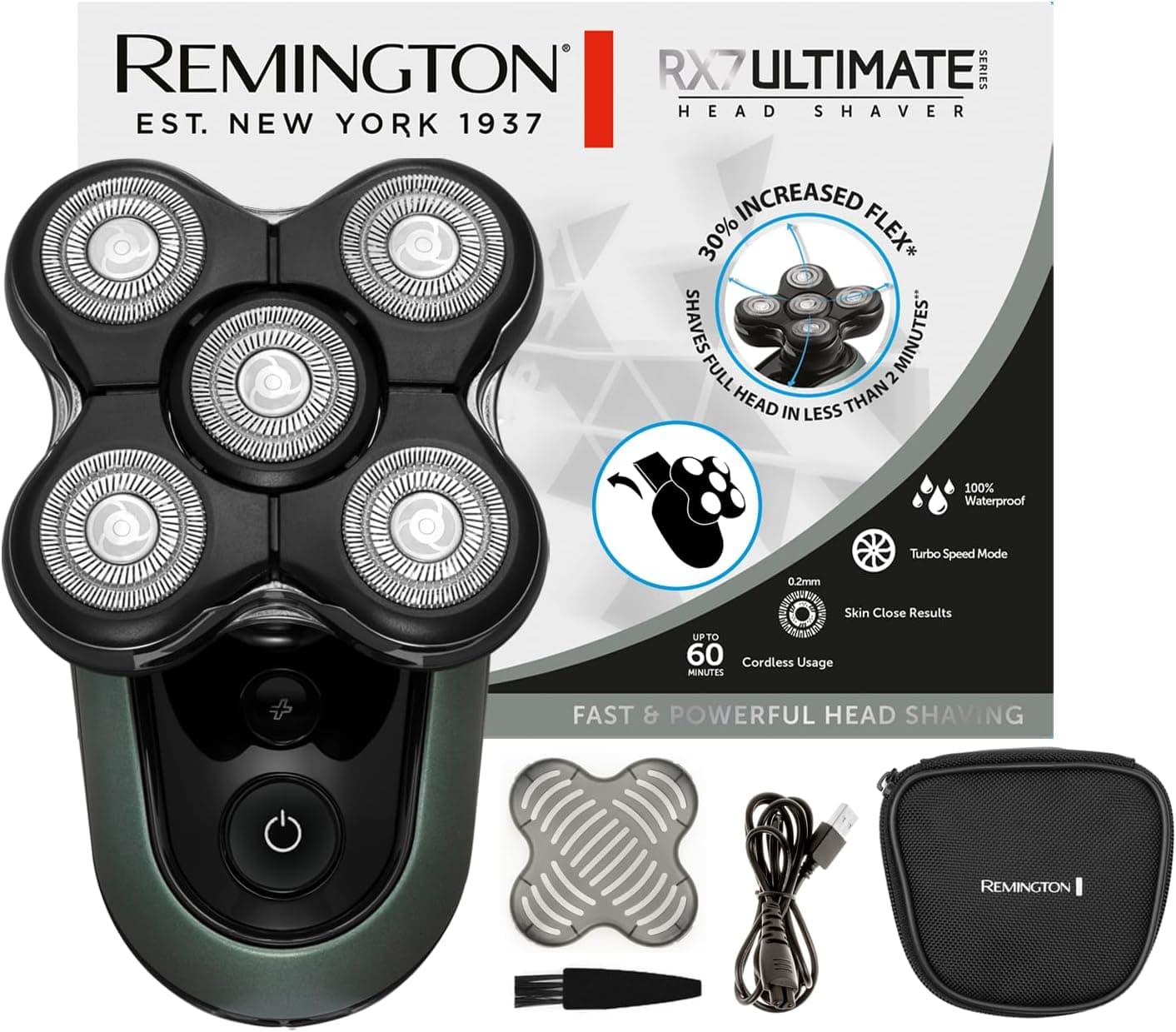Remington Máquina de barbear elétrica para homem [função turbo boost] máquina de barbear de cabeça de lítio XR1600