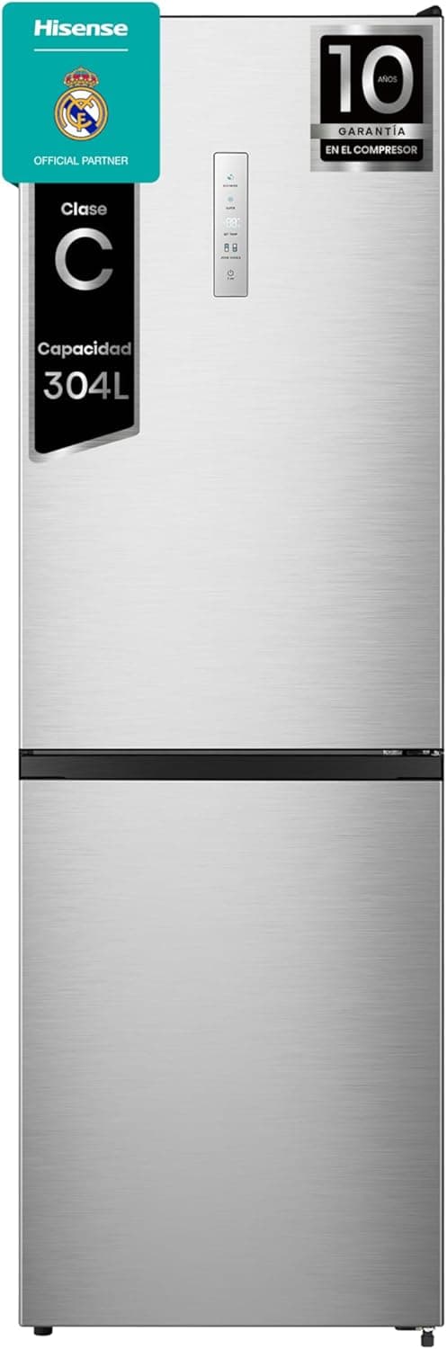 Hisense RB390N4CCD | Frigorífico combinada 304 L com porta reversível e gaveta para legumes