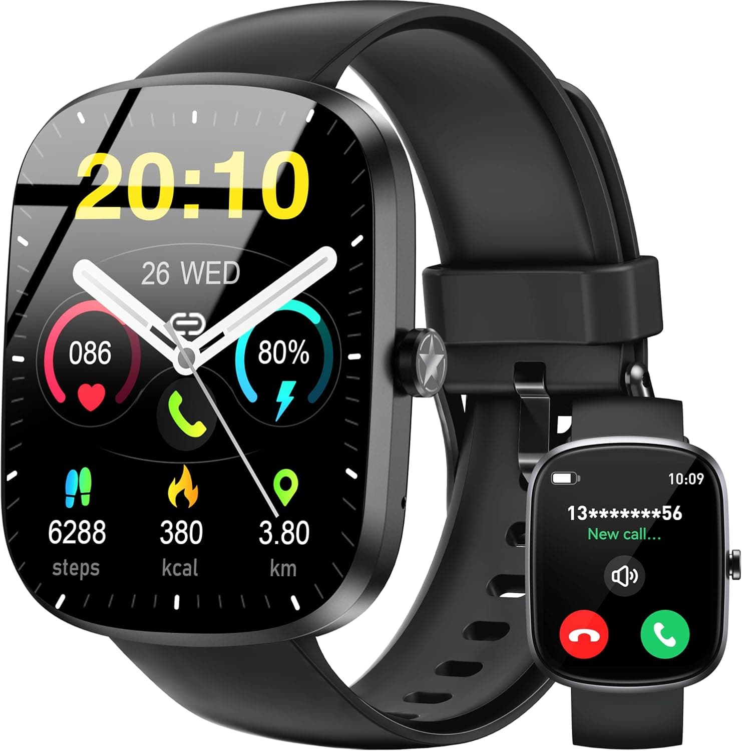 OUKITEL Relógio inteligente homem mulher com chamadas Bluetooth, 1,91" HD ecrã tátil Smartwatch Fitness com 140 modos desportivos, SpO2/monitor de sonho/podómetro, impermeável IP68 para Android iOS