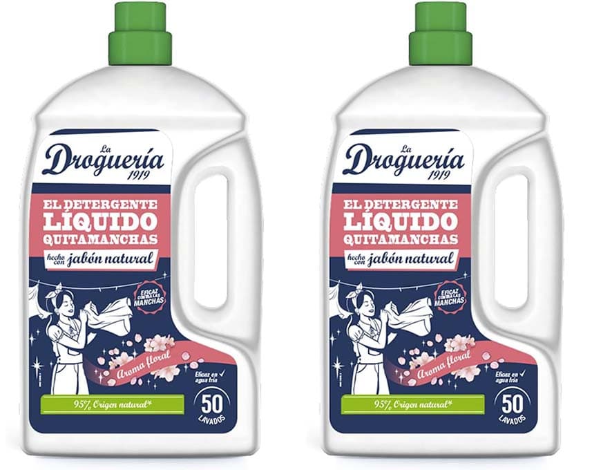LA DROGUERIA - O detergente líquido removedor de manchas com sabão natural | tradição e eficácia | Cuidado natural para a sua roupa, 50 lavagens x 2