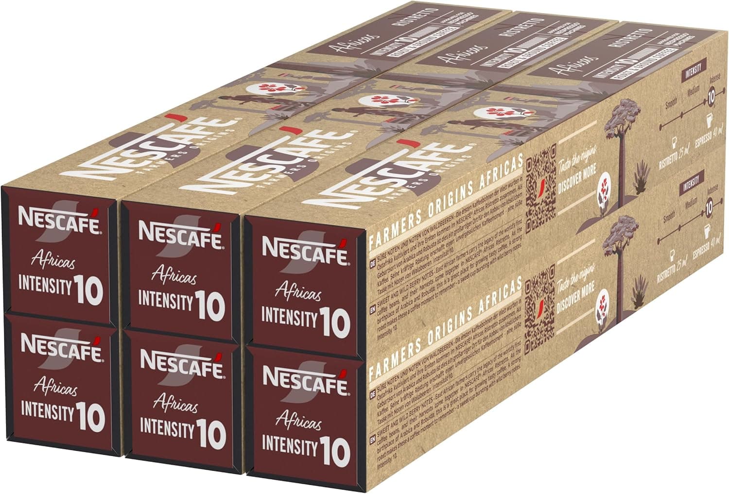 NESCAFÉ Farmers Origins Africas Ristretto cápsulas de café 6 x 10 unidades - Aprovado para máquinas nespresso