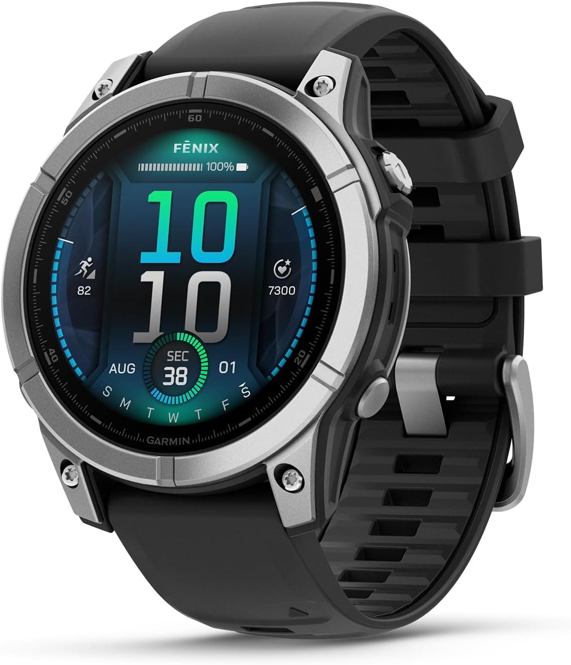 Garmin fGZRD nix ​​E - 47 mm, Relógio de alto desempenho GPS multidesporto com ecrã táctil AMOLED, frequência cardíaca, mapas e até 10 dias de autonomia, aço prateado