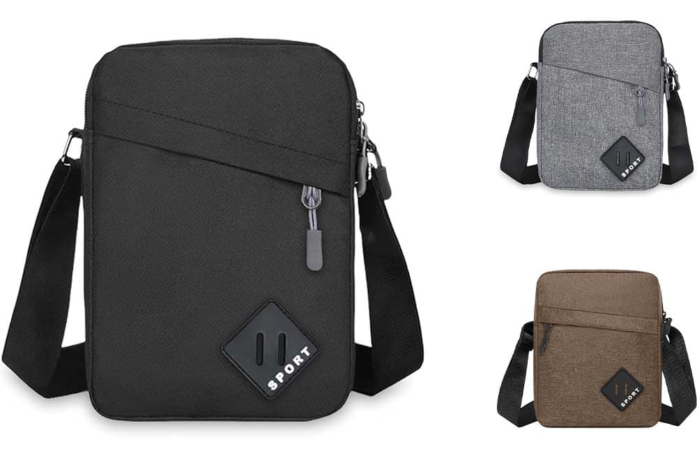 Aucuu Shoulder Bag | Mala tiracolo impermeável com alça ajustável e vários bolsos