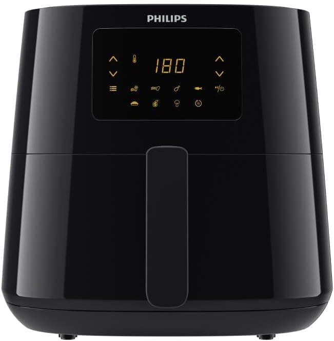 Philips Airfryer 3000 Series XL Tecnologia RapidAir, cozinha com até 90 % menos gordura, capacidade de 1,2 kg, tamanho 6,2 l, ecrã tátil, preto (HD9270/90)