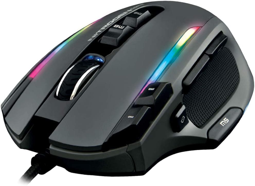 The G-Lab Kult NITROGEN Core Mouse Gaming com cabo de alto desempenho - sensor ótico Avago 10.000 DPI, RGB, peso ajustável, 11 botões programáveis, ultra-luz, compatível com PC/PS4/Xbox One