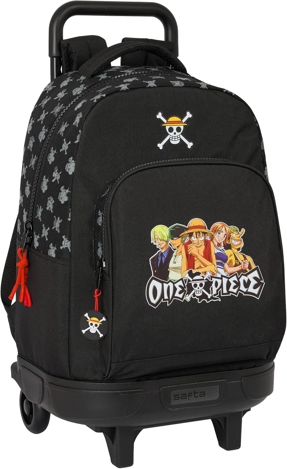 Safta ONE PIECE Mochila grande com rodas, compacta, removível, ideal para crianças de diferentes idades, confortável e versátil, qualidade e resistência, 33 x 22 x 45 cm