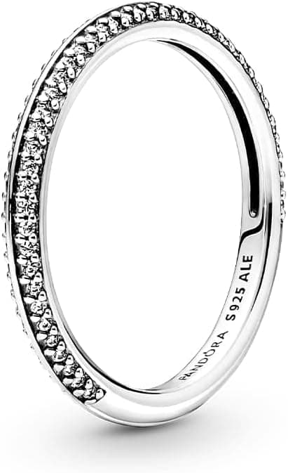 Pandora ME | Anel em prata de lei com pavé de zircónias cúbicas transparentes