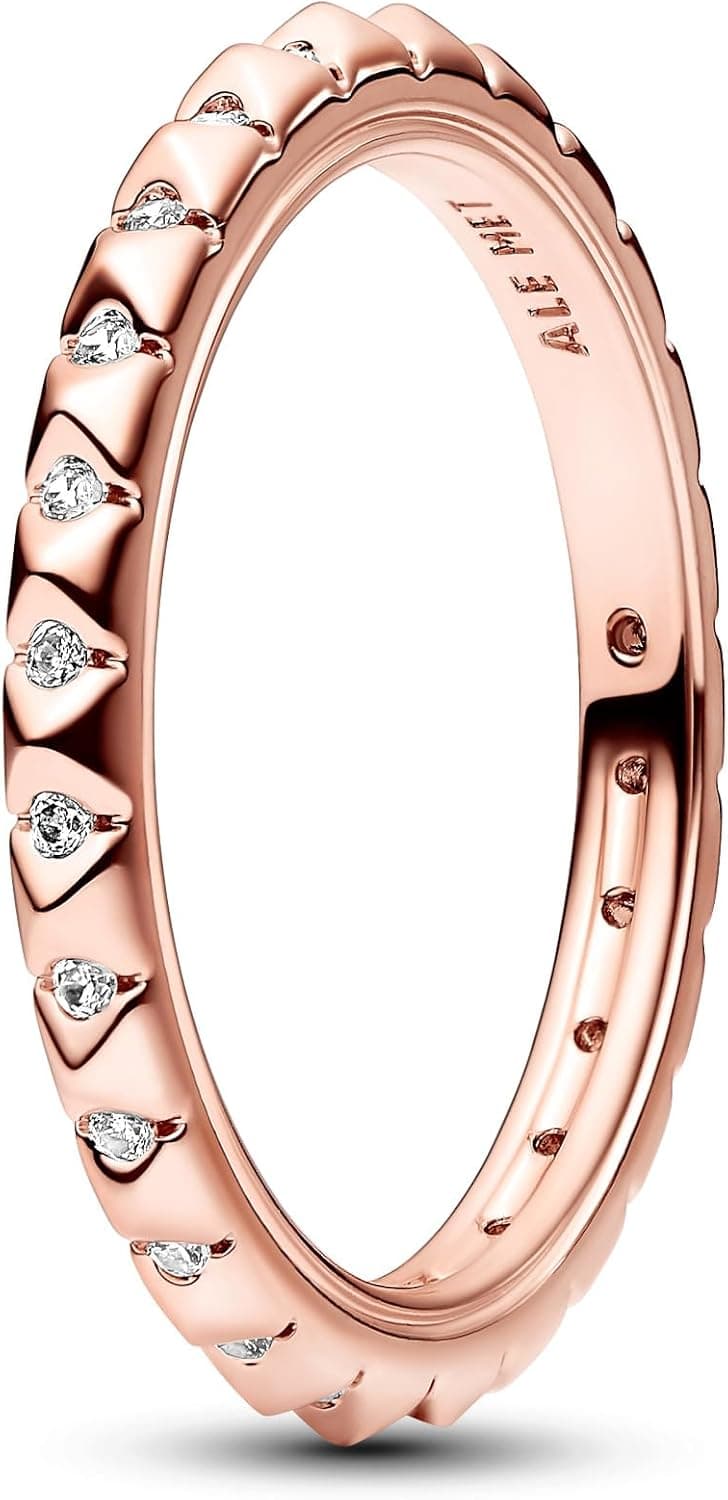 PANDORA ME Anel de coleção com cravejado de pirâmides com zircões cúbicas transparentes