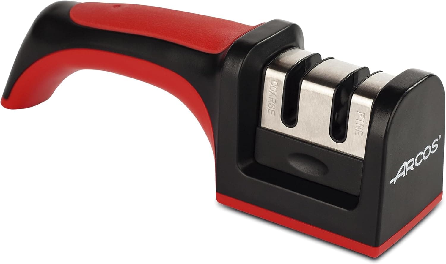 ARCOS Afiador Profissional com Cabo Ergonômico para Uso Manual para Afiar e Polir Facas. Rolos de Cerâmica e Carbono
