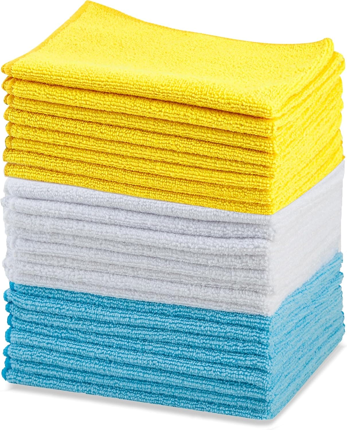 Amazon Basics Pano de limpeza de microfibra, 30,5 cm x 40,5 cm, 24 unidades, multicolorido