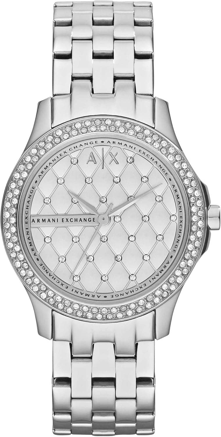 Armani Exchange Relógio para Mulher, Movimento de Quartzo e Caixa de 36 mm com Pulseira de Aço, Pele ou Silicone.