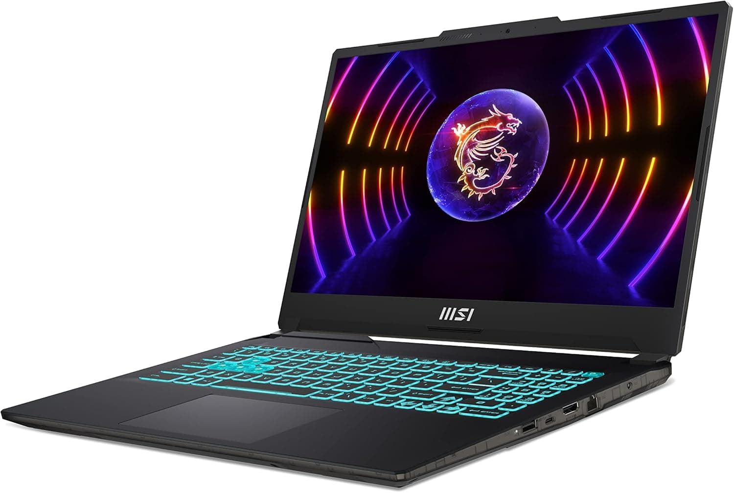 Msi Cyborg 15 A13VE-840XES Computador portátil Gaming 15,6" FHD 144Hz (Intel Core i5-13420H, 16 GB RAM, 512 GB SSD, RTX 4050-6 GB, sem sistema operacional), preto translúcido , teclado QWERTY Espanhol